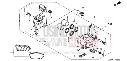 ETRIER DE FREIN ARRIERE (VTX1800C15/6/7/8) VTX1800C15 de 2005